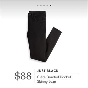 NWT Just Black “Ciara” Braided Pocket Ankle Skinny Jeans by Stitch Fix
